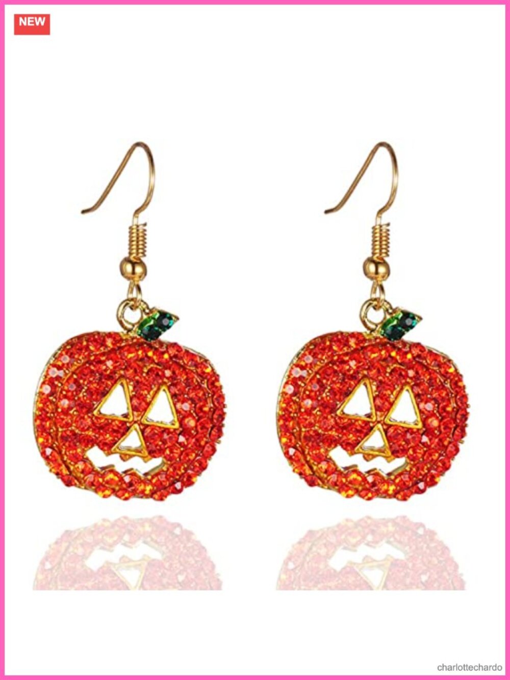 Pumpkin Dangle Earrings Stainless Steel French Wire Costume Jewelry Drop